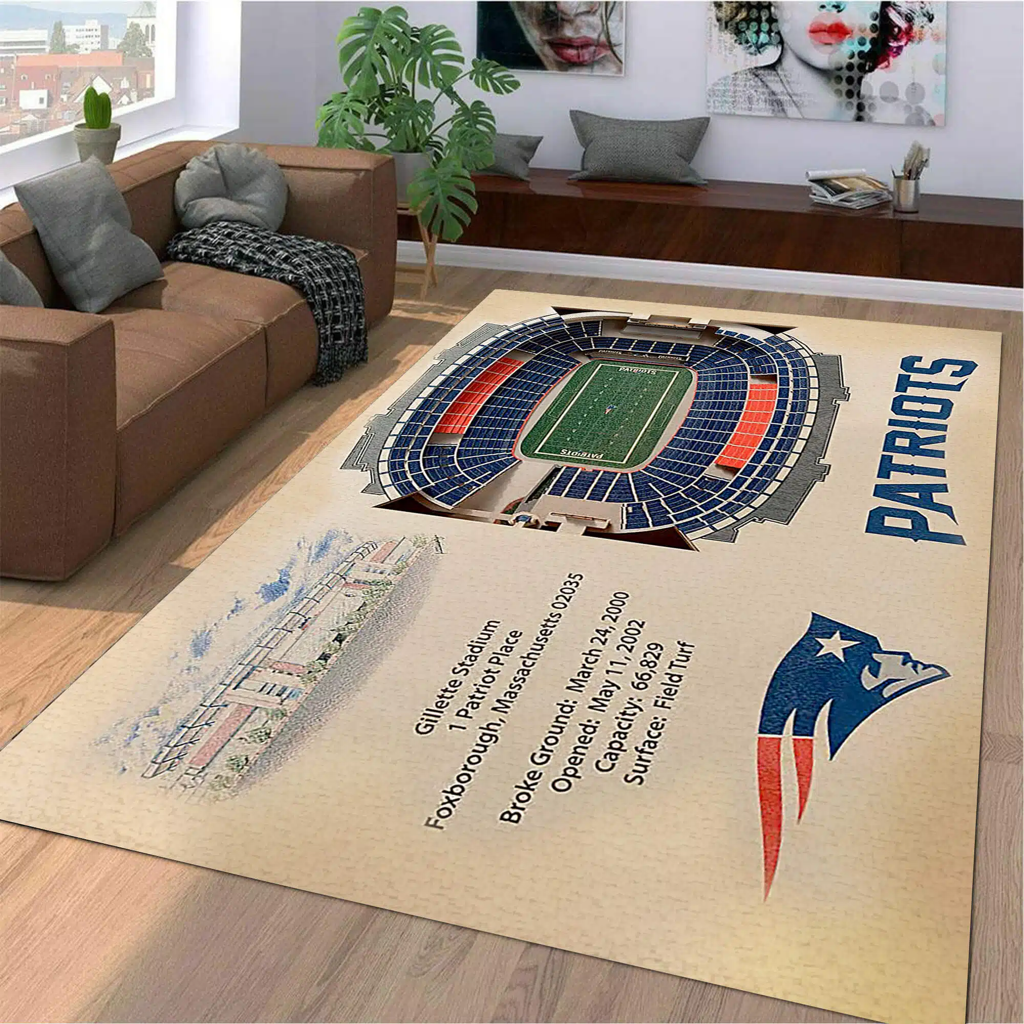 New England Patriots Rug IB56 - Image 5