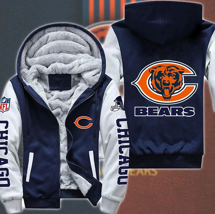 Chicago Bears Fleece Hoodie XG81 - Image 4