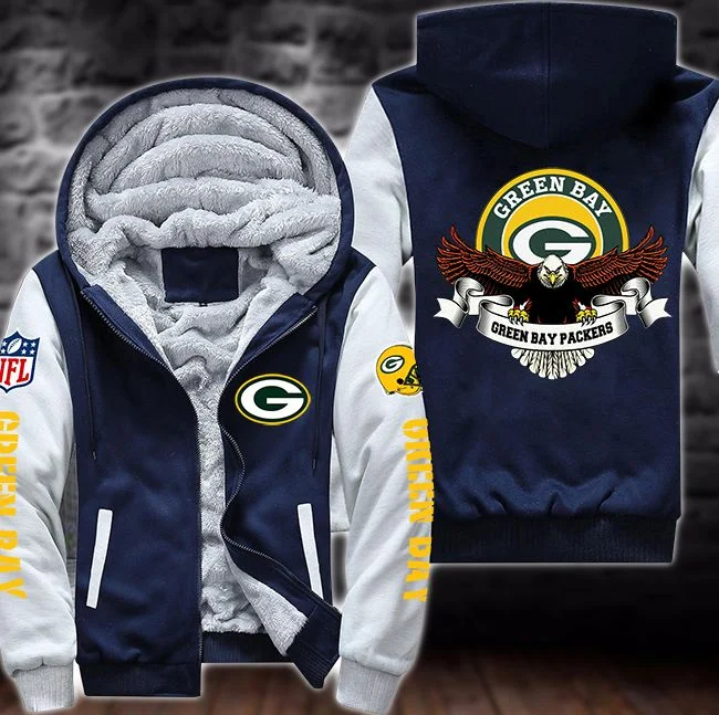 Green Bay Packers Fleece Hoodie EG87 - Image 3
