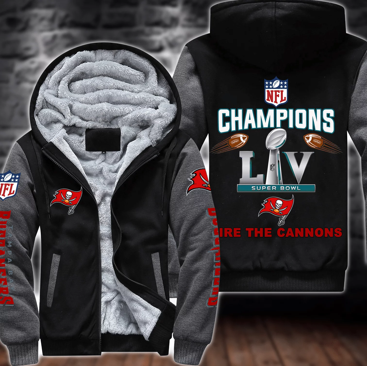 Tampa Bay Buccaneers Fleece Hoodie EG46 - Image 2