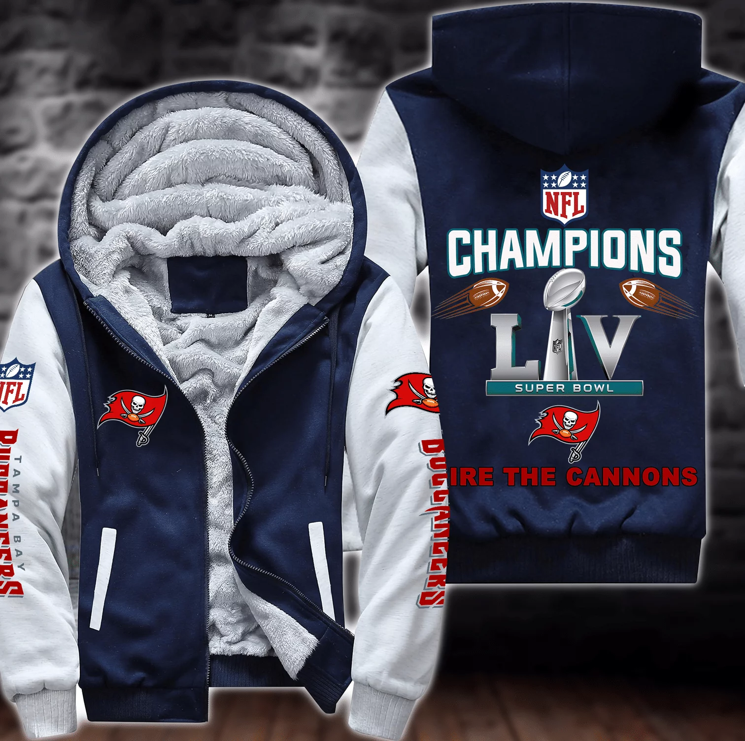 Tampa Bay Buccaneers Fleece Hoodie EG46 - Image 4