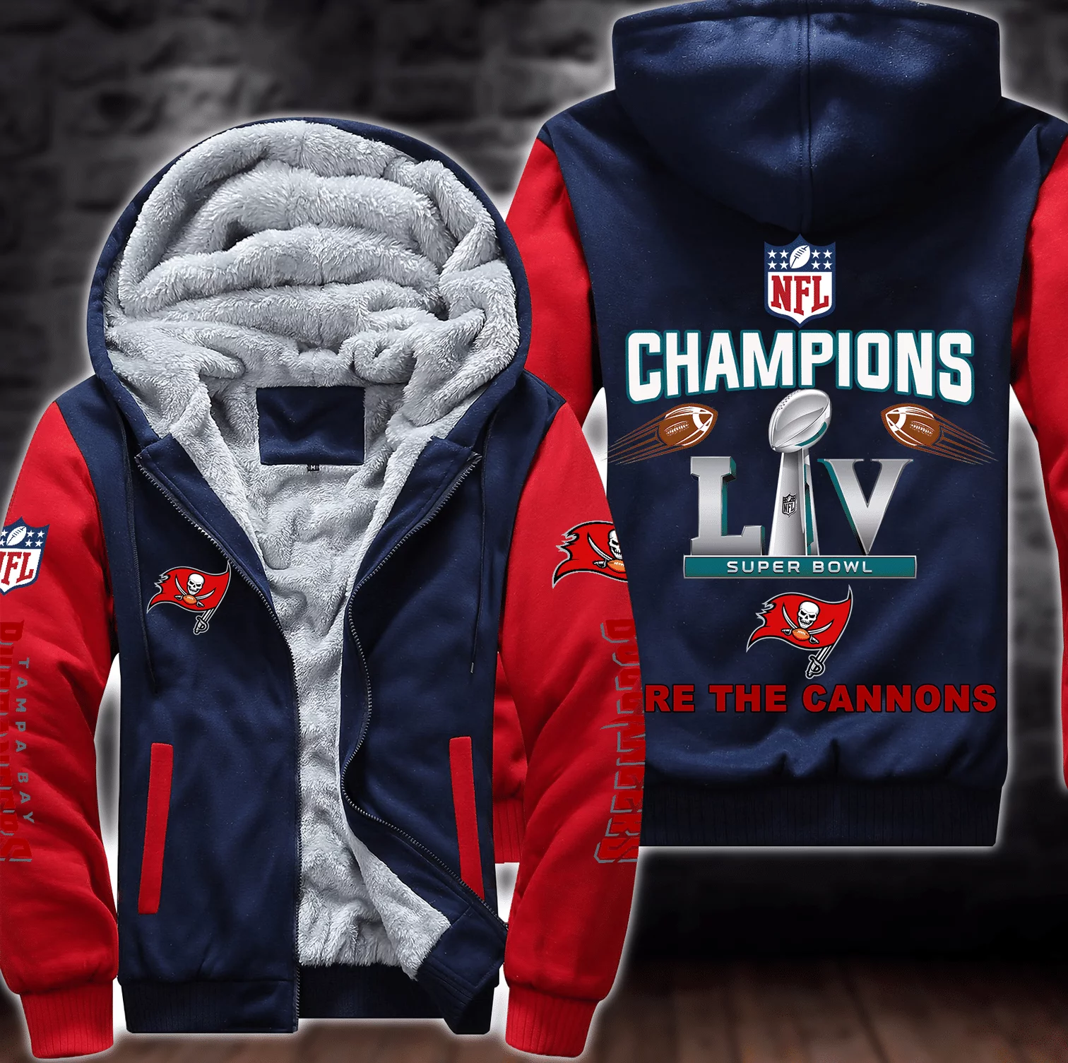 Tampa Bay Buccaneers Fleece Hoodie EG46 - Image 3