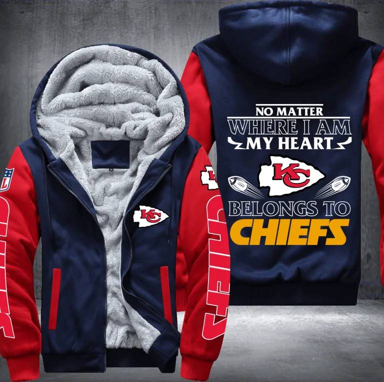 Kansas City Chiefs Fleece Hoodie KH28 - Image 3