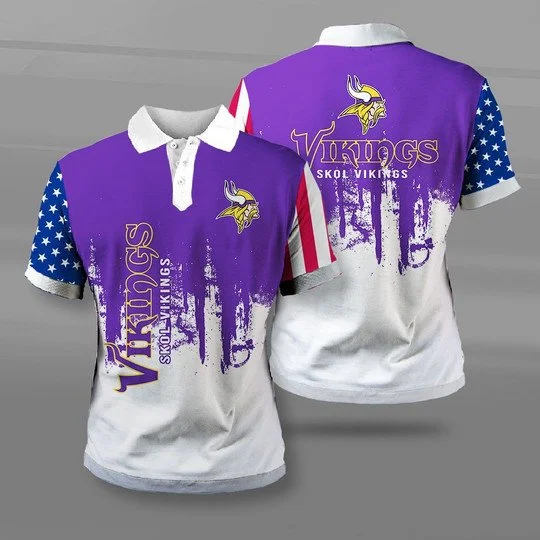 Minnesota Vikings Polo T-Shirt Full Size RN92