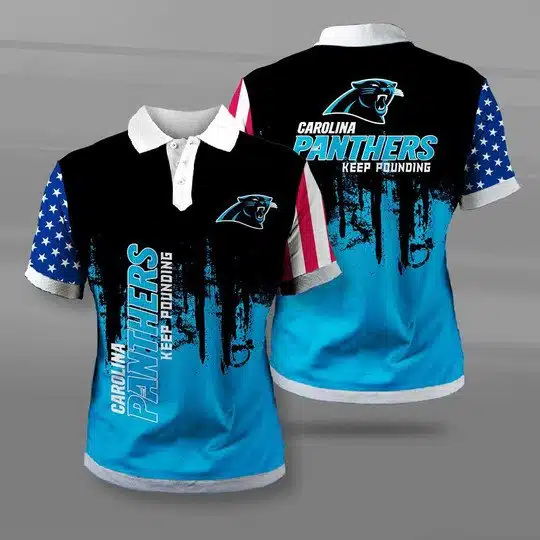 Carolina Panthers Polo T-Shirt Full Size WB74