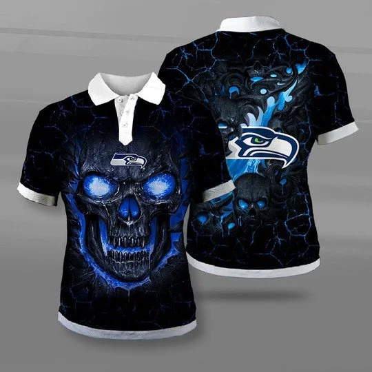 Seattle Seahawks Polo T-Shirt Full Size GO38