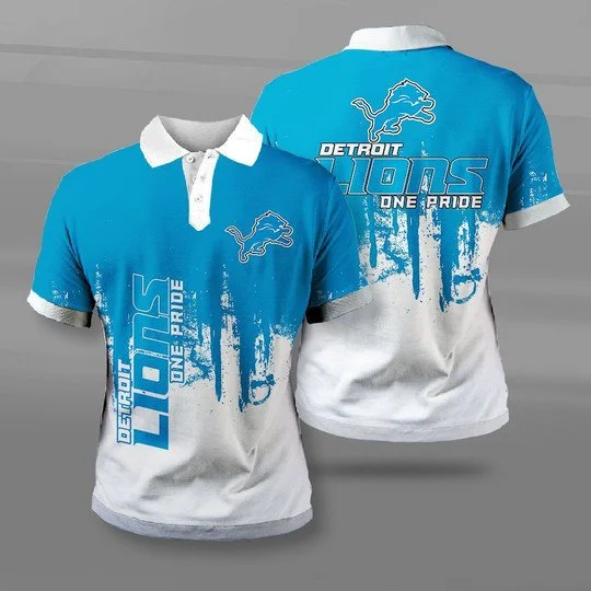 Detroit Lions Polo T-Shirt Full Size IK47