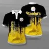 Pittsburgh Steelers Polo T-Shirt Full Size TU16