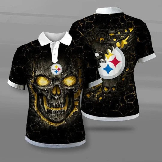 Pittsburgh Steelers Polo T-Shirt Full Size UZ49