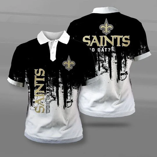 New Orleans Saints Polo T-Shirt Full Size XP82