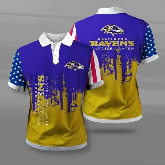 Baltimore Ravens Polo T-Shirt Full Size YR48