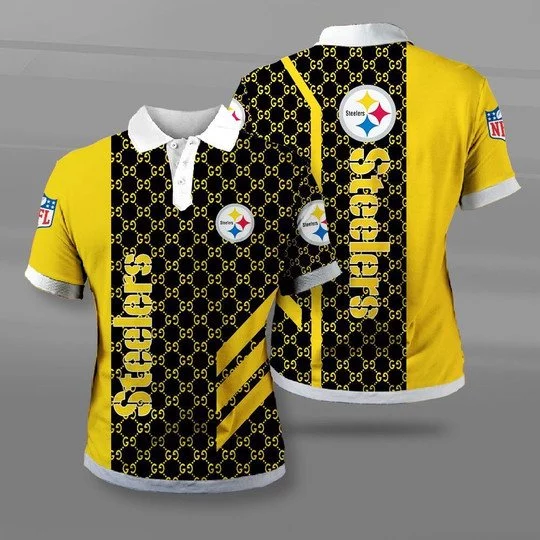 Pittsburgh Steelers Polo T-Shirt Full Size GC38