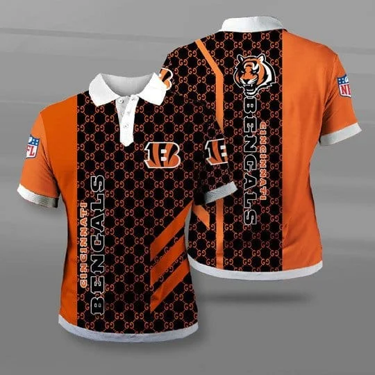 Cincinnati Bengals Polo T-Shirt Full Size OT55