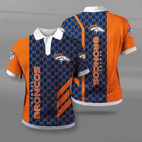 Denver Broncos Polo T-Shirt Full Size UF47