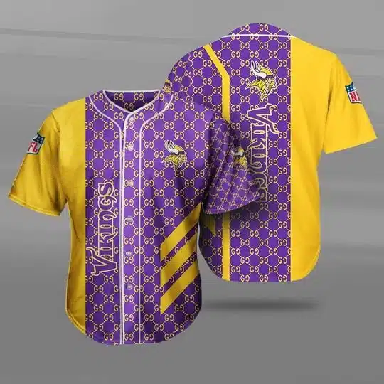 Minnesota Vikings Baseball Jersey JX77