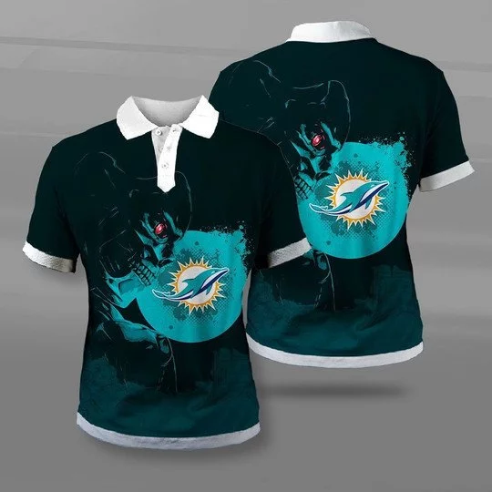 Miami Dolphins Polo T-Shirt Full Size LE44