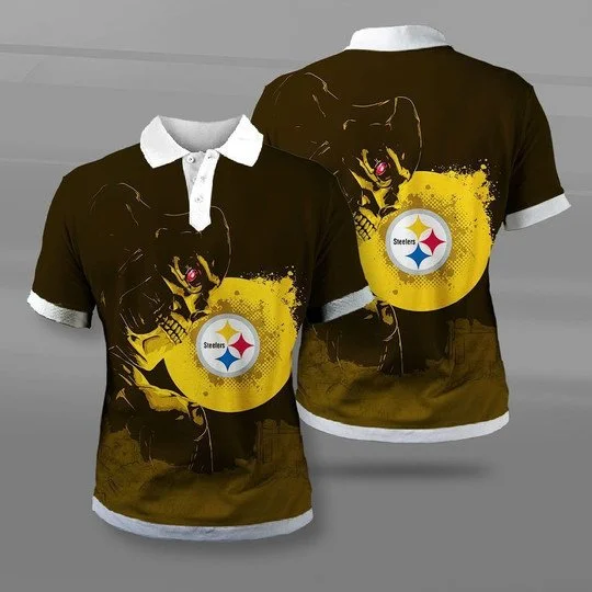 Pittsburgh Steelers Polo T-Shirt Full Size UB78