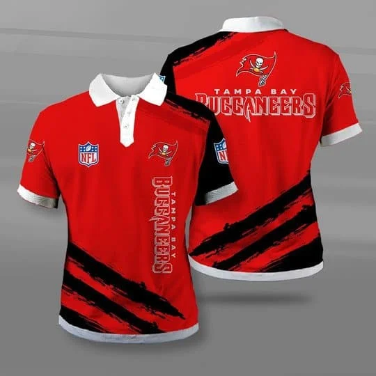 Tampa Bay Buccaneers Polo T-Shirt Full Size IJ73