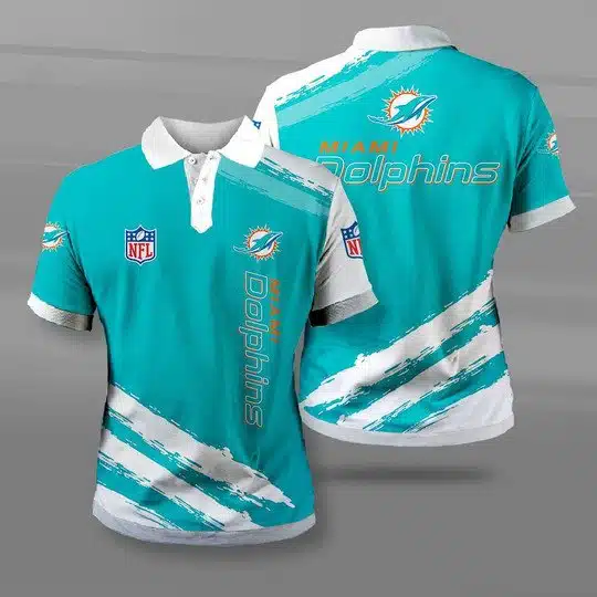 Miami Dolphins Polo T-Shirt Full Size UT79