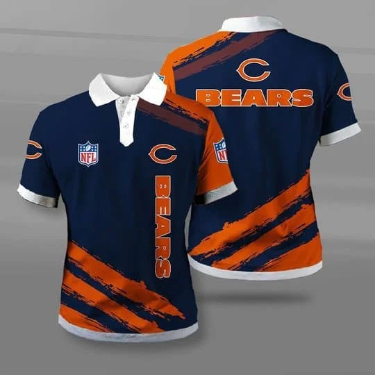 Chicago Bears Polo T-Shirt Full Size XU88