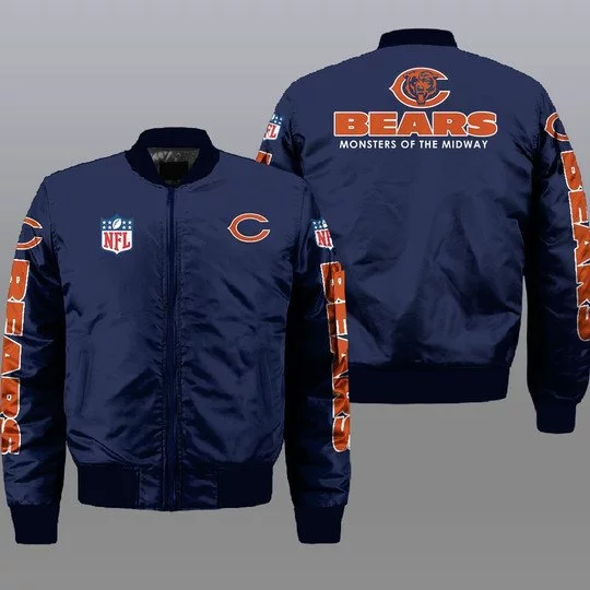 Chicago Bears Bomber Jacket Full Size IH55