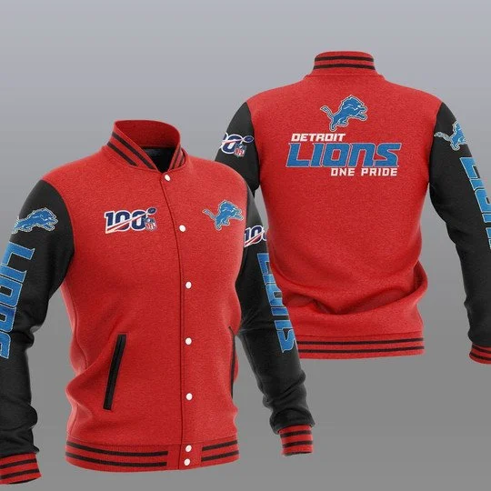 Detroit Lions Baseball Jacket FA39