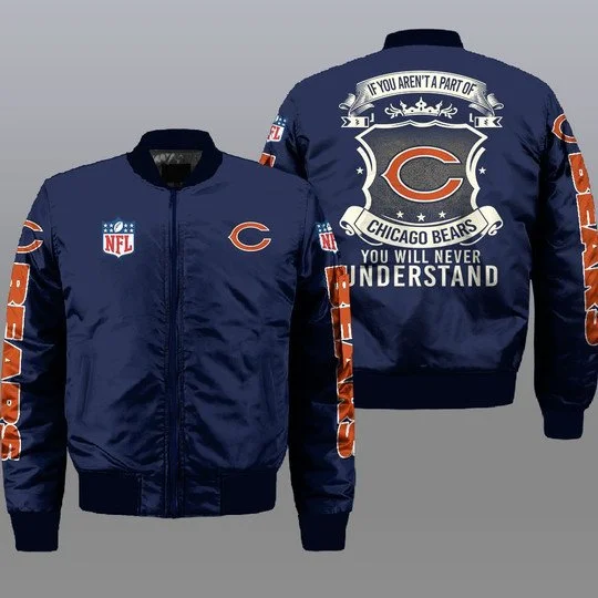 Chicago Bears Bomber Jacket Full Size OR44