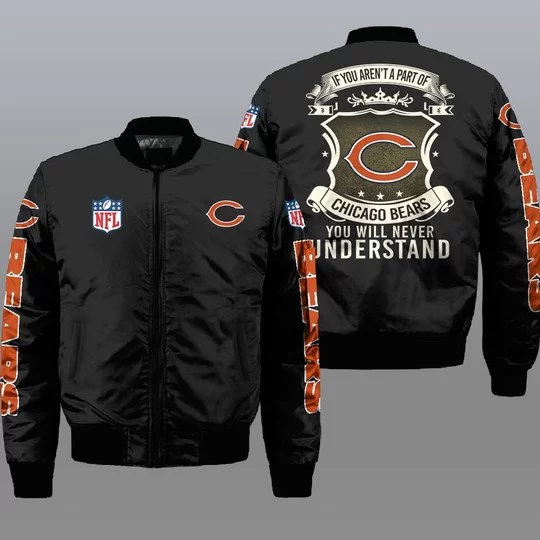 Chicago Bears Bomber Jacket Full Size SI33