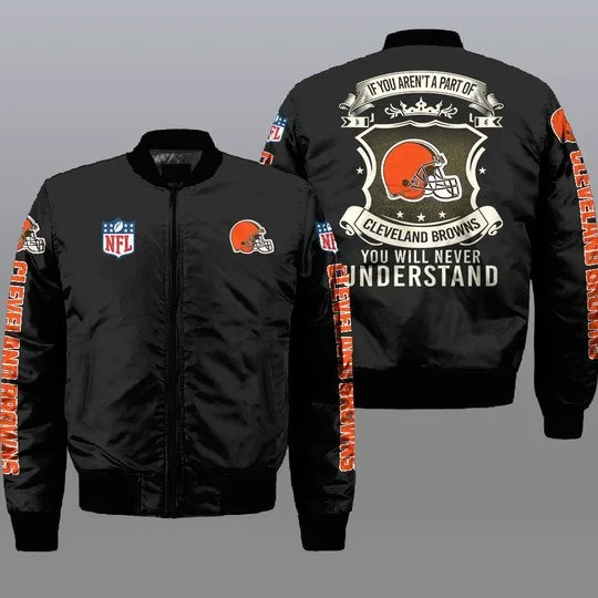 Cleveland Browns Bomber Jacket Full Size TX27