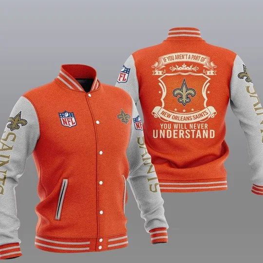 New Orleans Saints Baseball Jacket OJ26