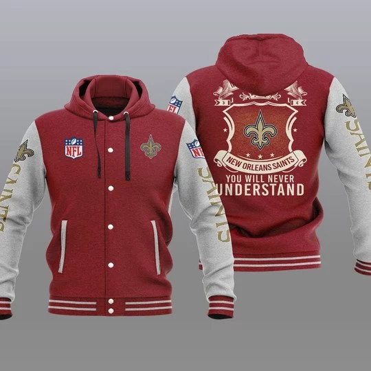 New Orleans Saints Baseball Jacket OG38 - Image 2