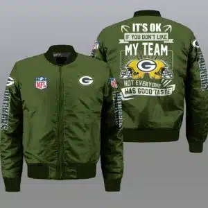 Green Bay Packers Bomber Jacket Full Size YY38