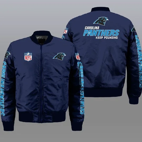 Carolina Panthers Bomber Jacket Full Size RB69