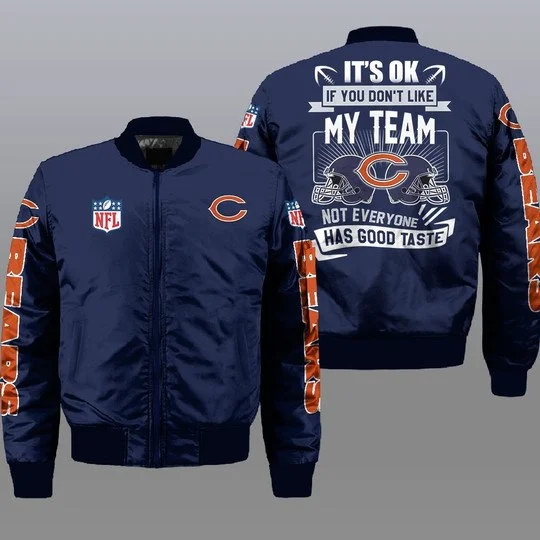 Chicago Bears Bomber Jacket Full Size YQ86