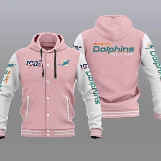 Miami Dolphins Baseball Jacket JW39 - Image 2