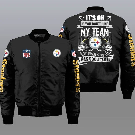 PITTSBURGH STEELERS BOMBER JACKET FULL SIZE OV25