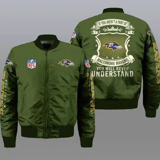 Baltimore Ravens Bomber Jacket Full Size HE39