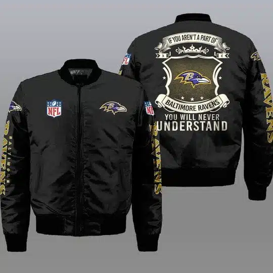 Baltimore Ravens Bomber Jacket Full Size TM88