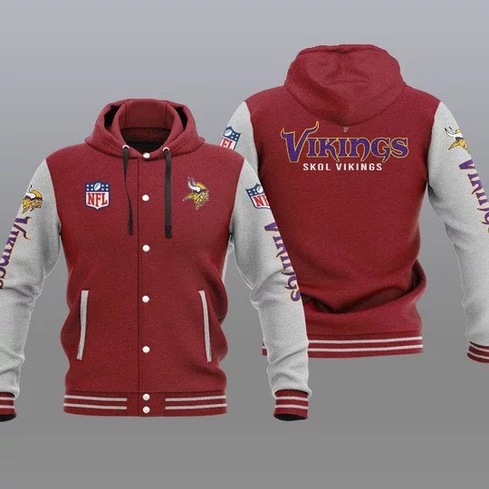 Minnesota Vikings Baseball Jacket JD77 - Image 2