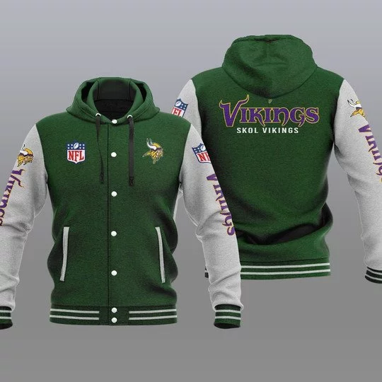 Minnesota Vikings Baseball Jacket JV66 - Image 2