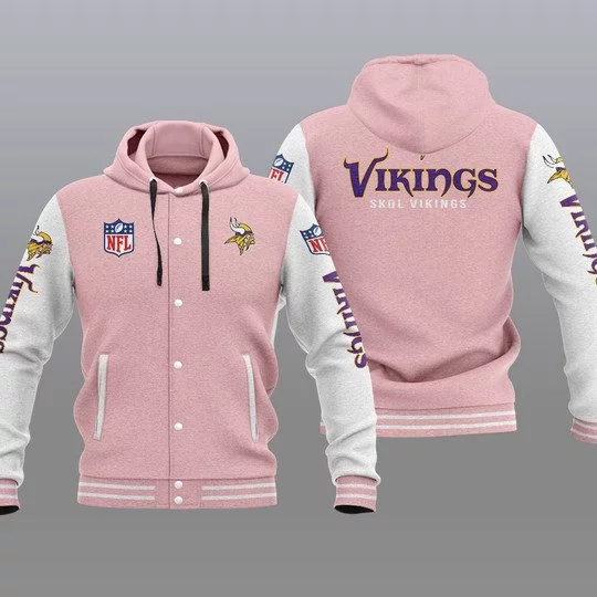 Minnesota Vikings Baseball Jacket JC87 - Image 2