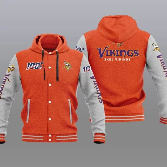 Minnesota Vikings Baseball Jacket KF39 - Image 2