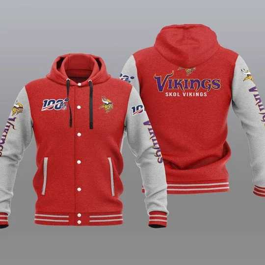 Minnesota Vikings Baseball Jacket ZI33 - Image 2