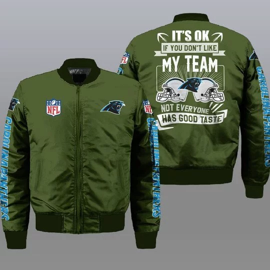 Carolina Panthers Bomber Jacket Full Size TO08