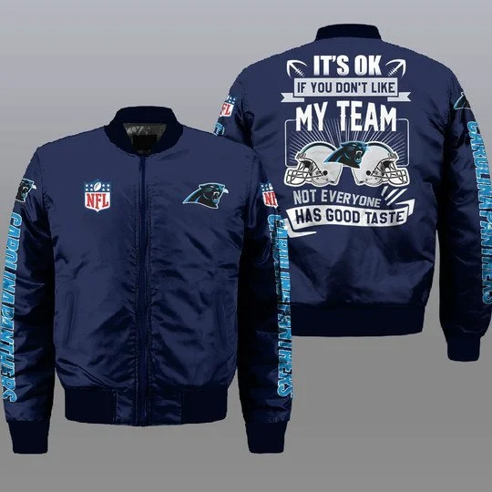 Carolina Panthers Bomber Jacket Full Size GG60