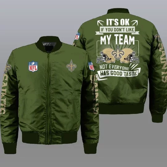New Orleans Saints Bomber Jacket Full Size OF92