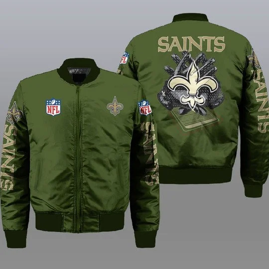 New Orleans Saints Bomber Jacket Full Size OO55