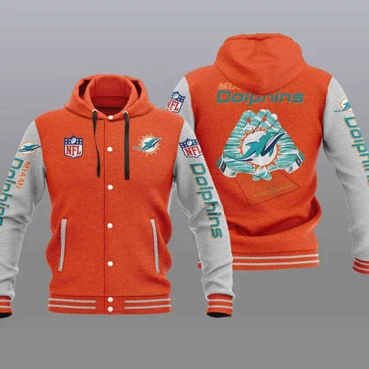 Miami Dolphins Baseball Jacket OL25 - Image 2