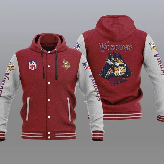 Minnesota Vikings Baseball Jacket OX21 - Image 2