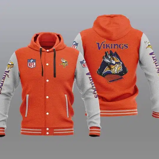 Minnesota Vikings Baseball Jacket LX28 - Image 2